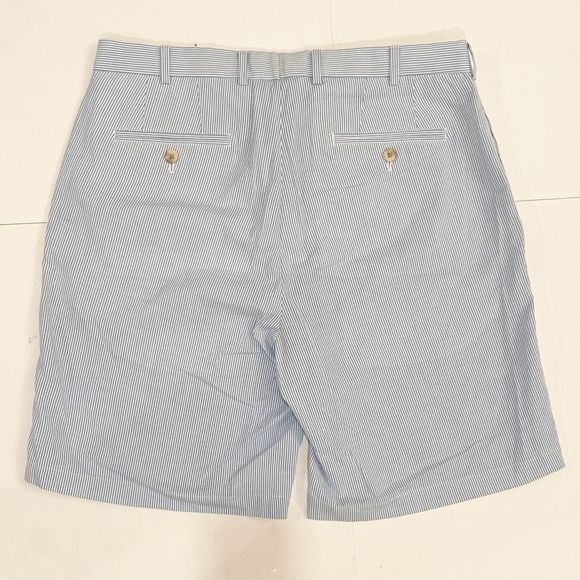 Peter Millar Seersucker Blue Short Cotton Blend 9” inseam Stretch - Picture 2 of 4